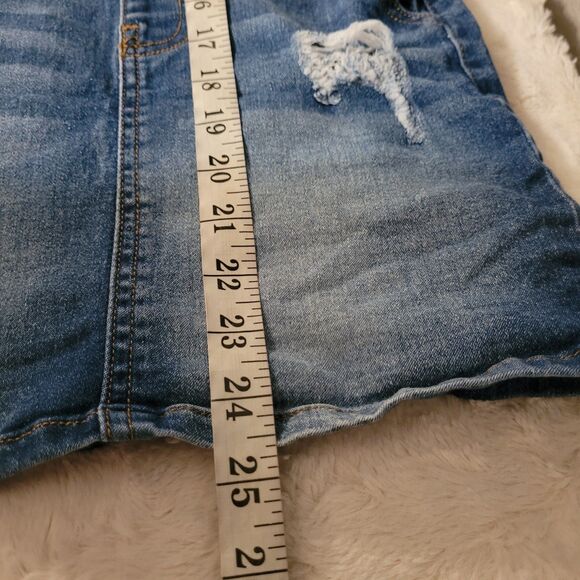 Wallflower Denim Dress Girls Size M 10/12 Blue Adjustable Straps Pockets - Picture 8 of 8